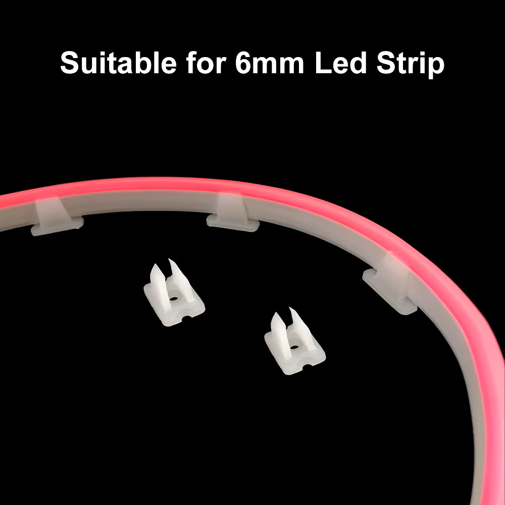 6Mm 8Mm 12Mm 15Mm LED Strip Fix Clips Holder Connector Accessories for Fixing 2835 Neon Light 220V Flexible COB Plastic Buckle