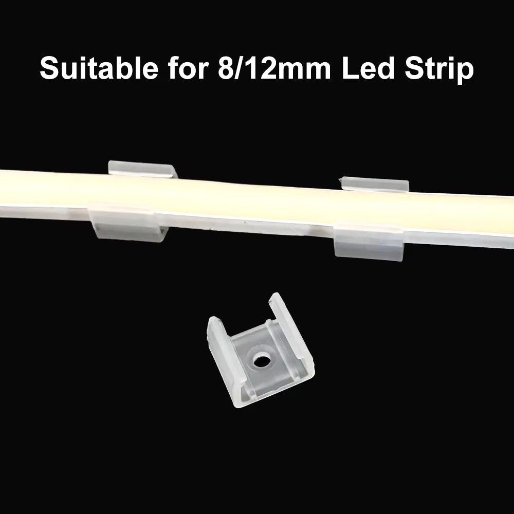 6Mm 8Mm 12Mm 15Mm LED Strip Fix Clips Holder Connector Accessories for Fixing 2835 Neon Light 220V Flexible COB Plastic Buckle